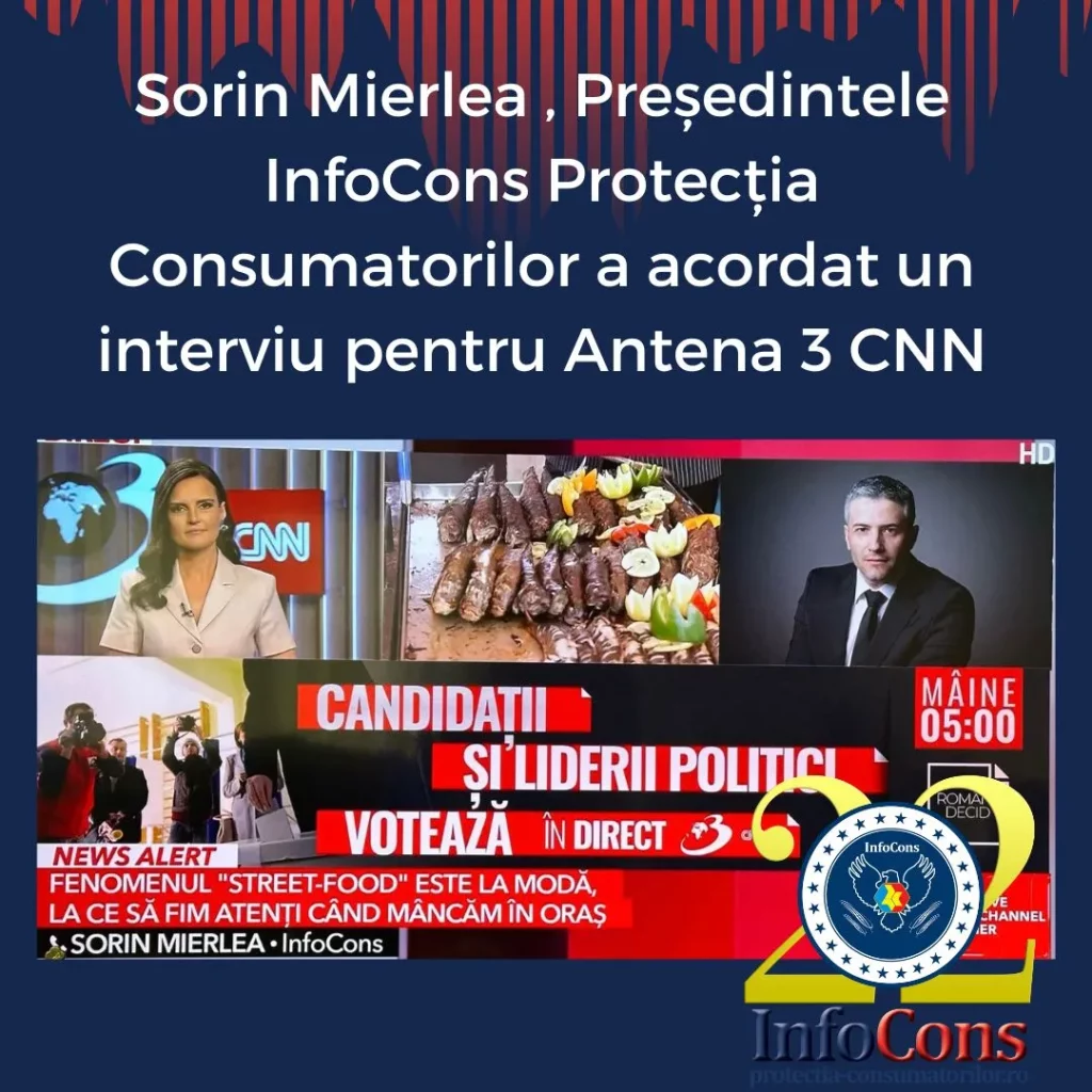 Sorin Mierlea , Președintele InfoCons - Protecția Consumatorilor , a acordat un interviu pentru Antena 3 CNN