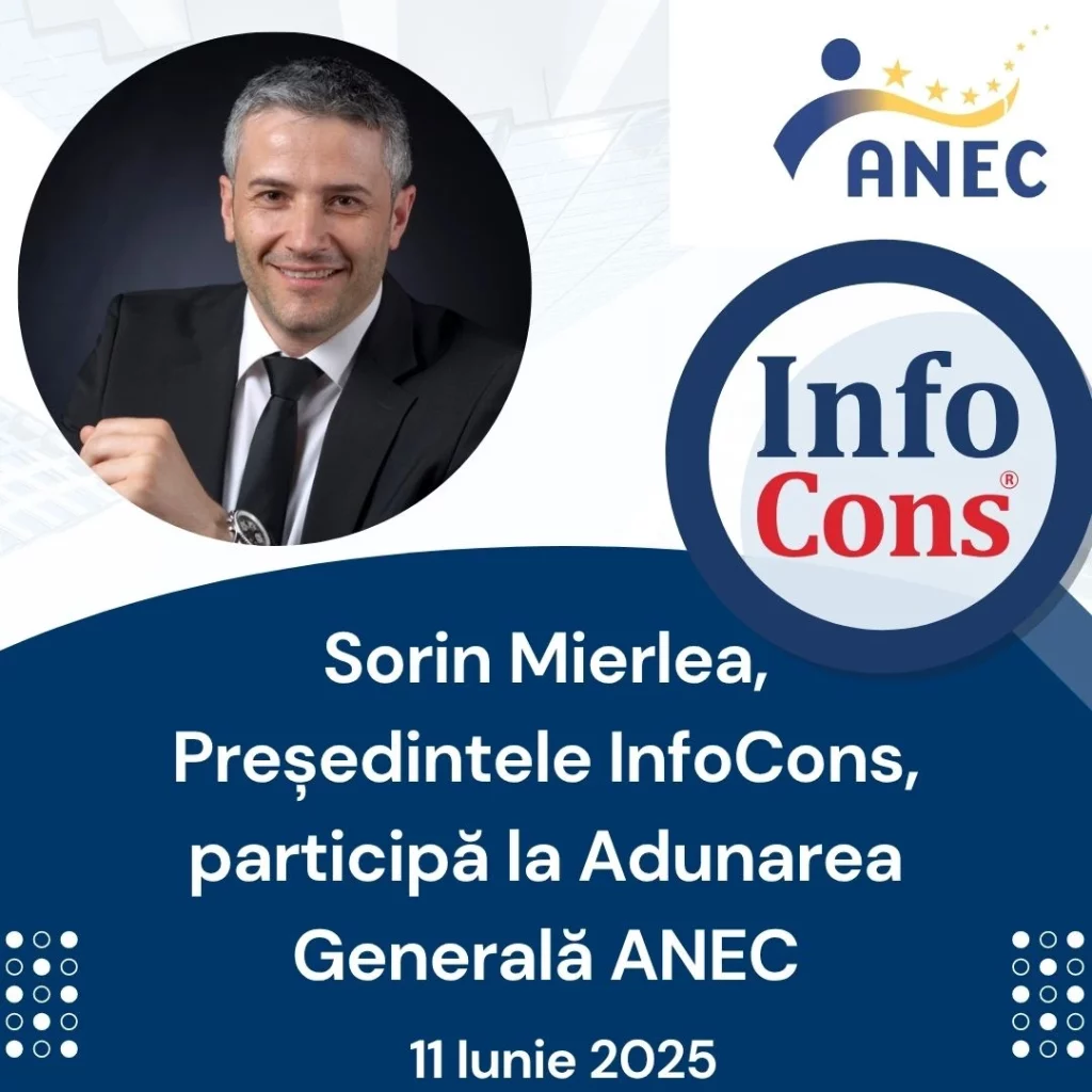Astăzi, 11 iunie 2025, Sorin Mierlea , Președintele InfoCons , participă Adunarea Generală ANEC : Vocea consumatorului european în standardizare (The European consumer voice in standardization ), prilej cu care sunt sărbătoriți și cei 30 ani de activitate ai organizației. Evenimentul are loc în Bruxelles, Belgia . Sorin Mierlea , Președintele InfoCons Protectia Consumatorilor , participă la Adunarea Generală ANEC