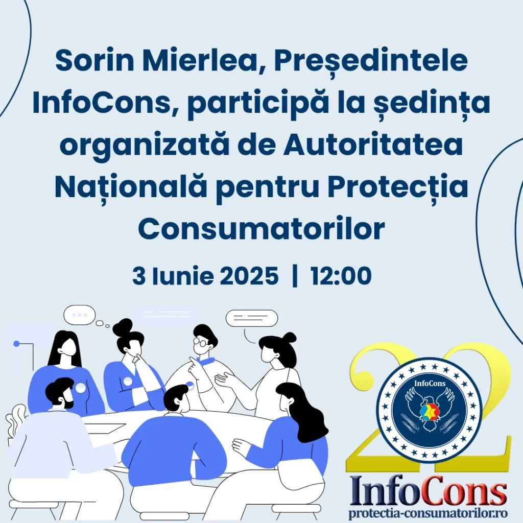 Sorin Mierlea , Președintele InfoCons Protecția Consumatorului , participă la ședința organizată de Autoritatea Națională pentru Protecția Consumatorilor