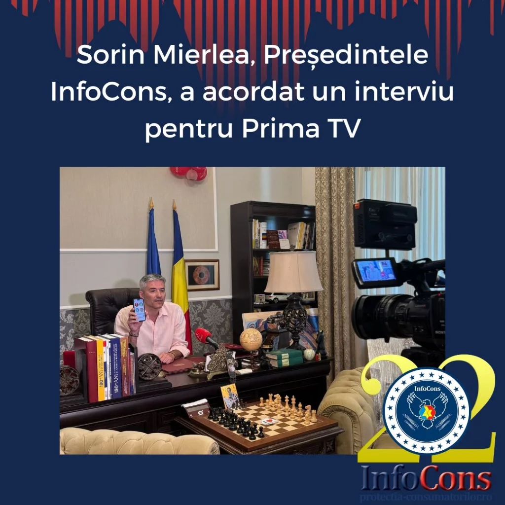 Sorin Mierlea , Președintele InfoCons - Protecția Consumatorului , a acordat un interviu pentru Prima TV