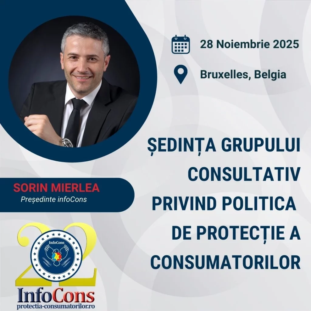 Sorin Mierlea , Președintele InfoCons Protecția Consumatorului , participă la ședința Grupului Consultativ privind Politica de Protecție a Consumatorilor