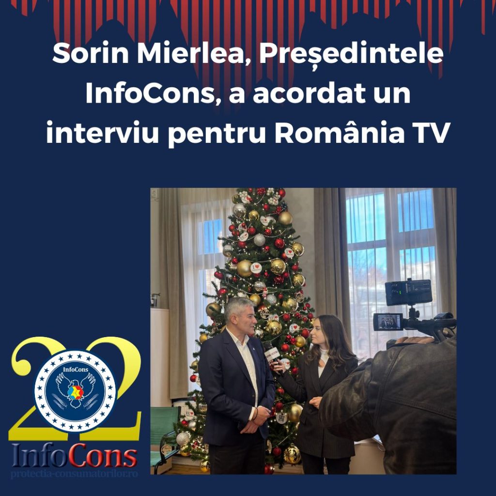 Sorin Mierlea , Președintele InfoCons Protecția Consumatorului , a acordat un interviu pentru România TV despre sfaturi utile la achiziția bradului de Crăciun
