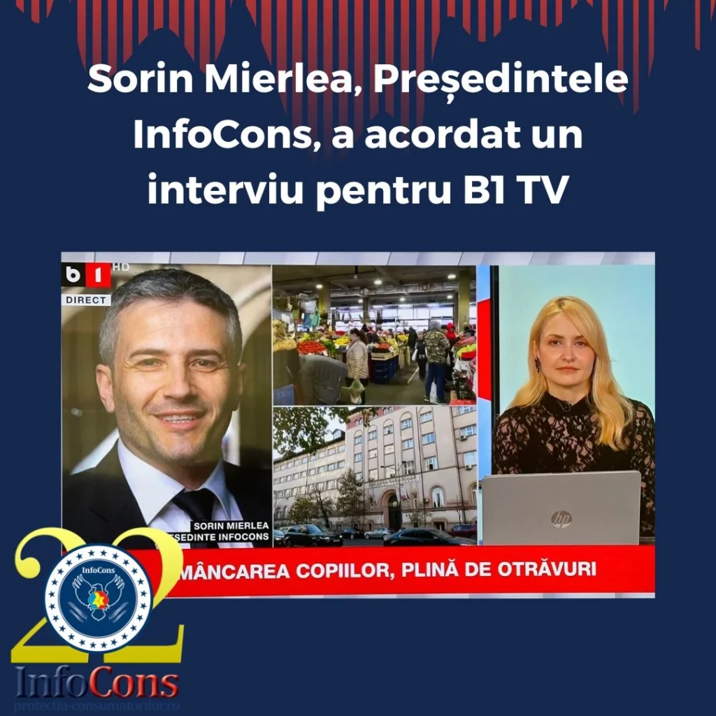 Sorin Mierlea , Președintele InfoCons Protecția Consumatorilor , a acordat un interviu pentru B1 TV despre pachetul pentru școală al copiilor