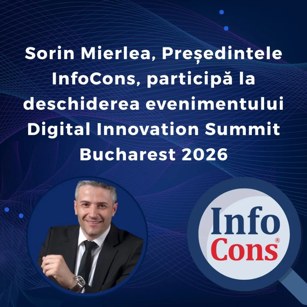 Sorin Mierlea , Președintele InfoCons Protecția Consumatorului , participă la deschiderea evenimentului Digital Innovation Summit Bucharest 2026