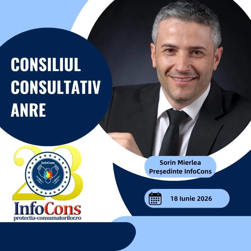 Sorin Mierlea , Președintele InfoCons Protecția Consumatorilor , participă la Consiliul Consultativ ANRE