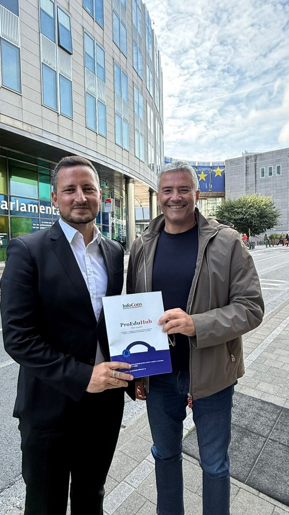 Întâlnire de lucru între domnul Sorin Mierlea , Președintele InfoCons , și domnul Nicu Ștefănuță , Vicepreședinte al Parlamentului European , pe tema proiectului ProEduHub